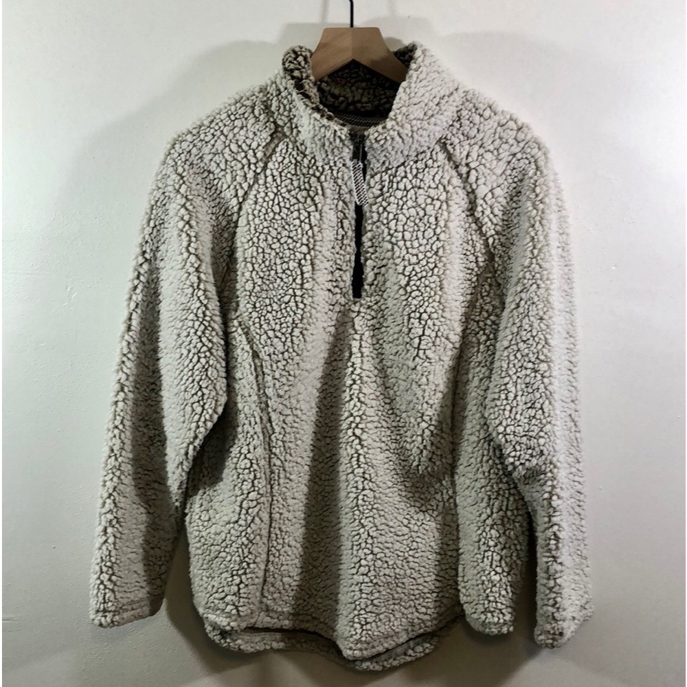 🌈3 for $25🌈 Cozy Sherpa Half Zip Cream Pullover Fuzzy Warm XL